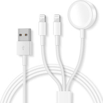 For Apple Watch Series & iPhone 3 in 1 USB Magnetic Charging Cable 4ft/1.2m