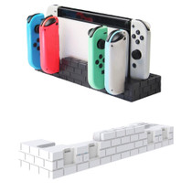 For Nintendo Switch / Switch OLED SW488 Power Bracket Game Card Storage Stand Handle Charging Seat(White)