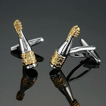 2 pairs Men Clover Rose Pattern Cufflinks, Color: Gold Silver Bottle