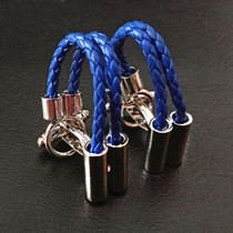 2 pairs Men Brass Plated Shirt Cufflinks, Color: Blue Double Leather Rope