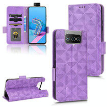 Symmetrical Triangle Leather Phone Case For Asus Zenfone 7 Pro ZS671KS / 7 ZS670KS / 8 Flip ZS672KS (Purple)