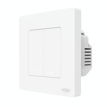 Tuya ZigBee Smart Single-fire Zero-fire Sharing Timing Voice Wall Switch EU Plug, Style: 2 Ways (White)