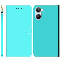 For Realme 10 4G Imitated Mirror Surface Horizontal Flip Leather Phone Case(Mint Green)