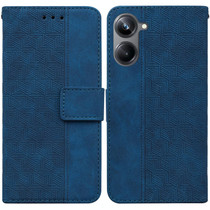 For Realme 10 Pro 5G Geometric Embossed Leather Phone Case(Blue)