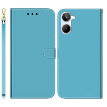 For Realme 10 4G Imitated Mirror Surface Horizontal Flip Leather Phone Case(Blue)