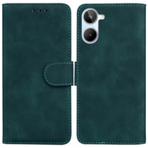 For Realme 10 4G Skin Feel Pure Color Flip Leather Phone Case(Green)
