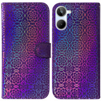 For Realme 10 4G Colorful Magnetic Buckle Leather Phone Case(Purple)