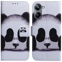 For Realme 10 Pro 5G Coloured Drawing Flip Leather Phone Case(Panda)