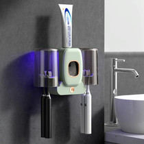Couple Wall Mounted Toothbrush Holder Automatic Squeeze Toothpaste Device,Spec: Disinfection Type Green