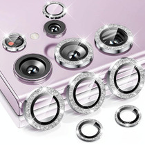 For Samsung Galaxy S23 Ultra 5G ENKAY 9H Rear Camera Lens Glitter Aluminium Alloy Ring Tempered Glass Film(Silver)