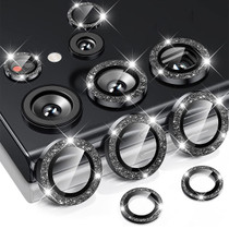 For Samsung Galaxy S23 Ultra 5G ENKAY 9H Rear Camera Lens Glitter Aluminium Alloy Ring Tempered Glass Film(Black)