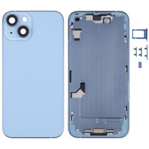 For iPhone 14 Battery Back Cover with Middle Frame / Side Keys(Blue)