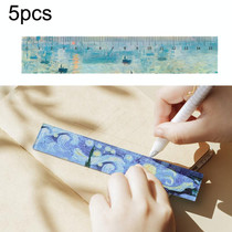 5pcs 15cm Acrylic Straight Ruler Painting Hand Account Tool Student Ruler(Sunrise)