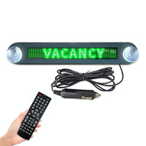 DC 12V Car LED Programmable Showcase Message Sign Scrolling Display Lighting Board with Remote Control(Green Light)