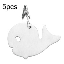 5pcs Stainless Steel Tablecloth Clip Windproof Tablecloth Weights Hanger(Whale TCC0010D)