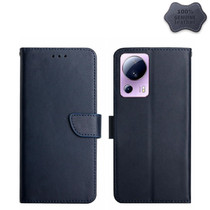 For Xiaomi 13 Lite Genuine Leather Fingerprint-proof Flip Phone Case(Blue)