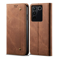 For vivo S16 Pro / S16 Denim Texture Leather Phone Case(Brown)