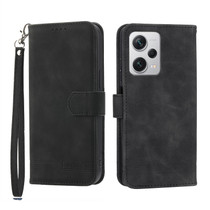 For Xiaomi Redmi Note 12 Pro+ Global Dierfeng Dream Line TPU + PU Leather Phone Case(Black)