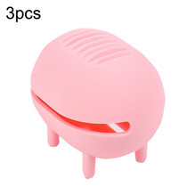 3pcs Beauty Makeup Egg Storage Breath Portable Silicone Makeup Products Air Cushion Powder Puff Box(Pink)