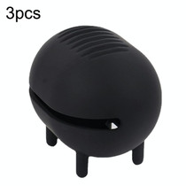 3pcs Beauty Makeup Egg Storage Breath Portable Silicone Makeup Products Air Cushion Powder Puff Box(Black)