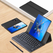 For Huawei Mate X2 GKK Magnetic Folding Bluetooth Keyboard Leather Case with Touchpad / Pen(Black)