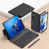 For Huawei Mate X2 GKK Magnetic Folding Bluetooth Keyboard Leather Case with Pen(Black)