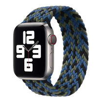 Nylon Single-turn Braided Watch Band For Apple Watch Ultra 49mm&Watch Ultra 2 49mm / Series 9&8&7 45mm / SE 3&SE 2&6&SE&5&4 44mm / 3&2&1 42mm, Length:135mm(Blue Camouflage)