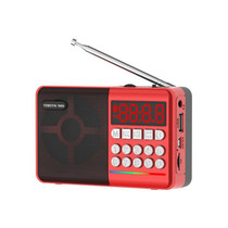 TEMEIYIN LED Digital Display Card Bluetooth Radio Speaker Morning Exercise Portable Player, Color: Red with Light