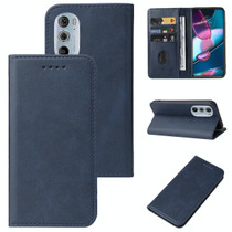 For Motorola Edge+ 5G UW 2022/Edge 30 Pro Magnetic Closure Leather Phone Case(Blue)