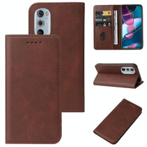 For Motorola Edge+ 5G UW 2022/Edge 30 Pro Magnetic Closure Leather Phone Case(Brown)