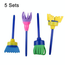 5 Sets Sponge Painting Brush Children Art Seal Tool, Random Color Delivery(4 PCS/Set Besom)