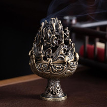 Vintage Indoor Incense Burner Copper Alloy Incense Burner Ornament, Size: Large Bronze Color