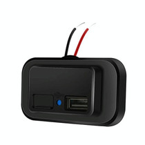 3.1A Punch-Free Automatic Spring Cover RV Bus Modified Car Charger Dual USB Car Charger(Black)