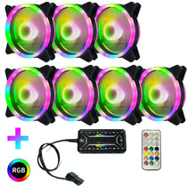 Computer CPU RGB luminous Radiator 7 Fans+Remote Control