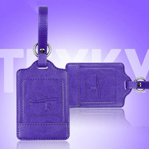 PU Leather Luggage Tag Multifunctional Suitcase Identification Tag(Purple)