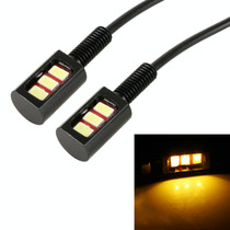 1 Pair DC12V 0.4W 3LEDs SMD-5630 Car / Motorcycle License Plate Light, Cable Length: 27cm (Yellow Light)
