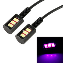 1 Pair DC12V 0.4W 3LEDs SMD-5630 Car / Motorcycle License Plate Light, Cable Length: 27cm (Purple Light)