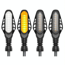 4 PCS Modified Motorcycle 16LEDs Brake Turn Tail Light, Transparent Shell(White Light + Yellow Light)