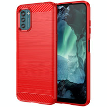 For Nokia G11 Brushed Texture Carbon Fiber TPU Phone Case(Red)