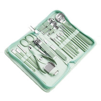 Stainless Steel Nail Clipper Nail Art Tool Set, Color: 22 PCS/Set (Green)