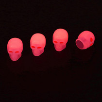 1 Sets Car Tire Luminous Valve Cap Motorcycle Skull Valve Core Cap(Red)