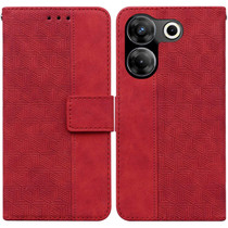 For Tecno Pova Neo 3 Geometric Embossed Leather Phone Case(Red)