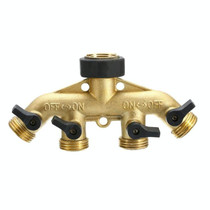 Garden Watering Agricultural Irrigation Family Car Wash Faucet Copper 4-way Ball Valve Water Divider(American Thread)