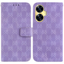 For Realme C55 Double 8-shaped Embossed Leather Phone Case(Purple)