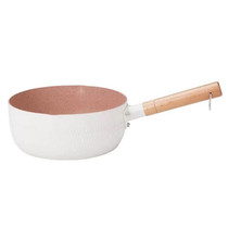 18cm Without Cover Boil Instant Noodles Non-Stick Pan Baby Food Supplement Pan Maifan Stone Small Milk Pot(White)