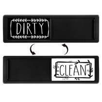 Dishwasher Magnet Clean Dirty Sign Double-Sided Refrigerator Magnet(Black-Black and White)