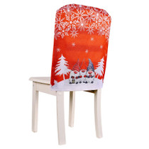 Christmas Cartoon Forest Snowflake Chairs Cover Decorative Supplies(Red)