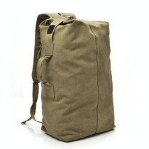 FM308 Large Capacity Outdoor Travel Man Canvas Double Shoulder Backpack Student Schoolbag, Specification: Large Khaki