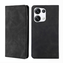 For OPPO Reno8 Pro+ 5G Skin Feel Magnetic Horizontal Flip Leather Phone Case(Black)