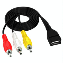 JUNSUNMAY USB Female to 3 x RCA Male Audio Video Splitter Cable, Length:1.5m